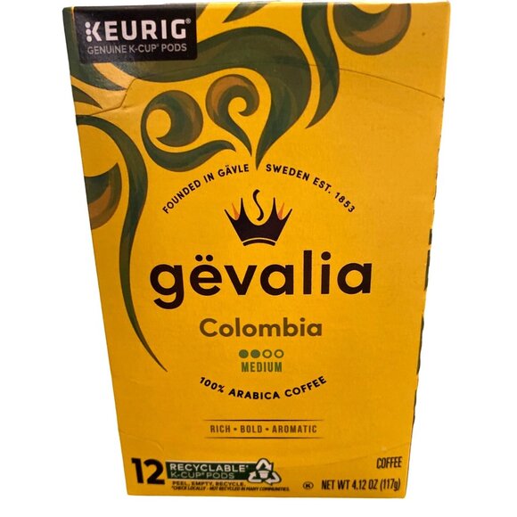 Gevalia Colombia Medium Roast K-Cup Pods 12ct 100% Arabica Coffee Compatible Wit - Picture 1 of 3